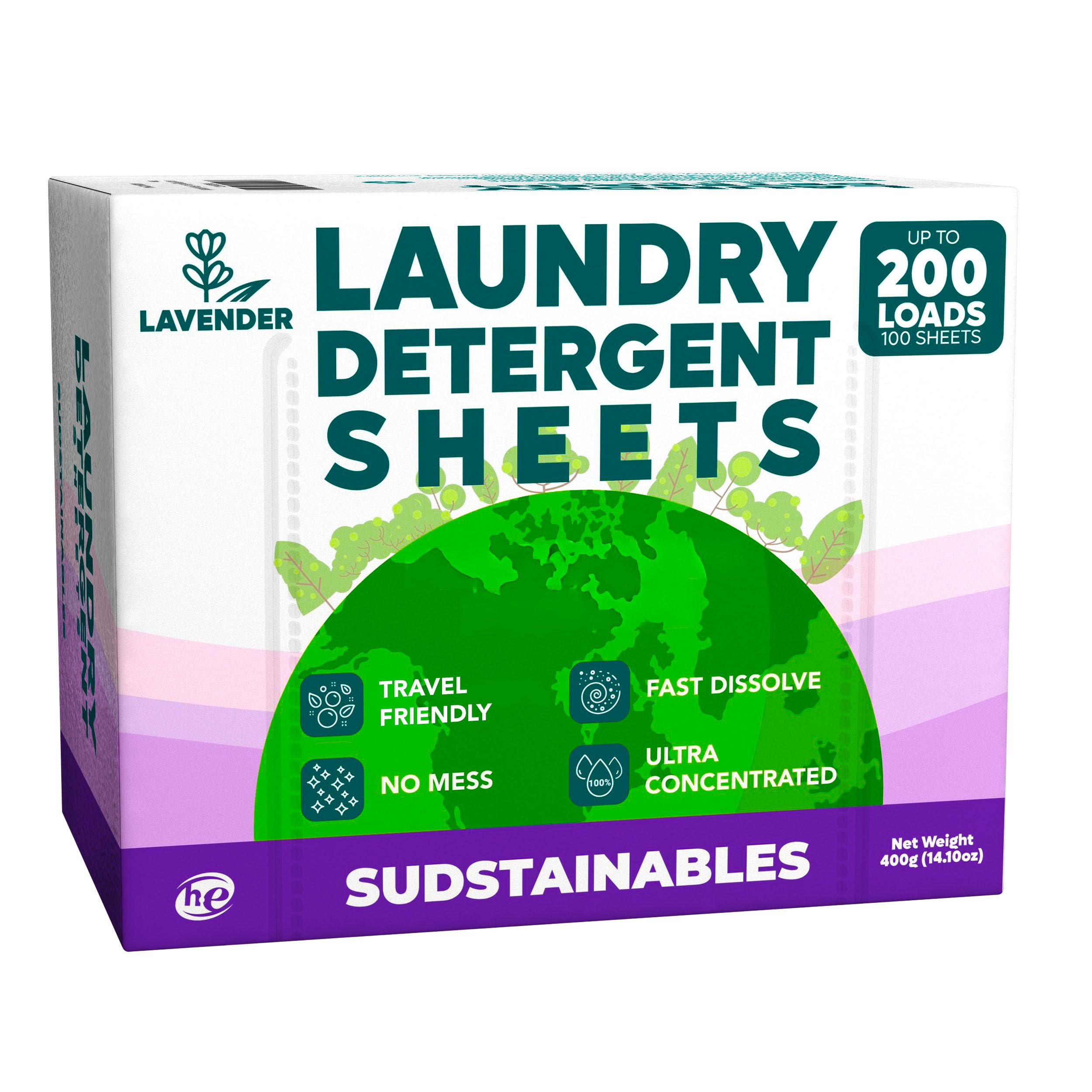 Sudstainables Laundry Detergent Sheets 200 Loads – Dissolvable Laundry Sheet for Washing Machines, Compact Alternative to Liquid & Powder Detergent, Travel-Friendly Soap | Fresh Linen