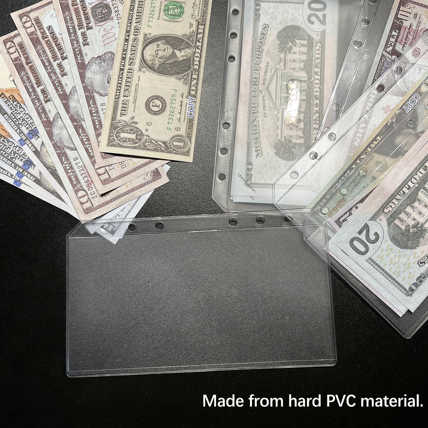 12PCS A6 Binder Pockets with No Zippers, Zipless Budget Envelopes for the Cash System, A6 Binder Pouch for 6 Ring Binder, Money Folder Organizer, Clear PVC Savings Challenges Envelopes, 12PCS.