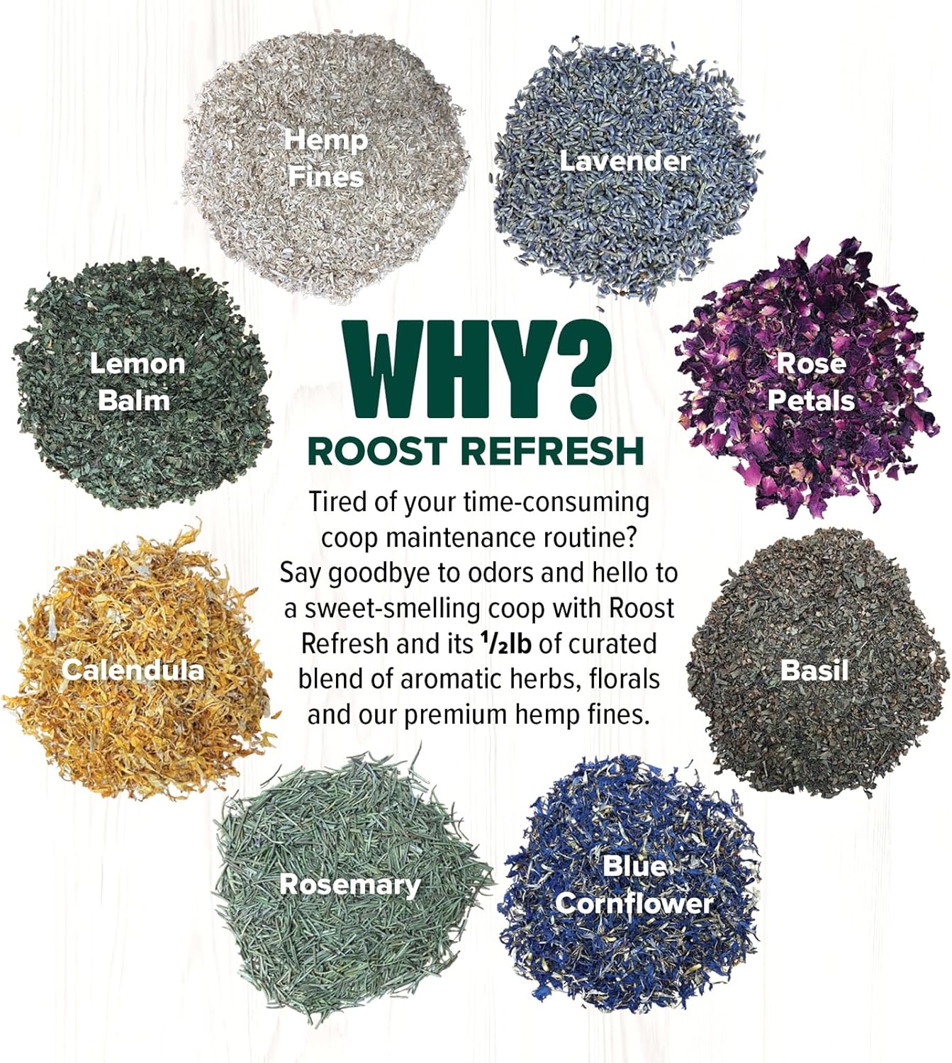 Eaton Pet and Pasture Roost Refresh, Aromatic Herb and Hemp Blend, Odor Eliminator, Coop Freshness Made Easy, 5LB