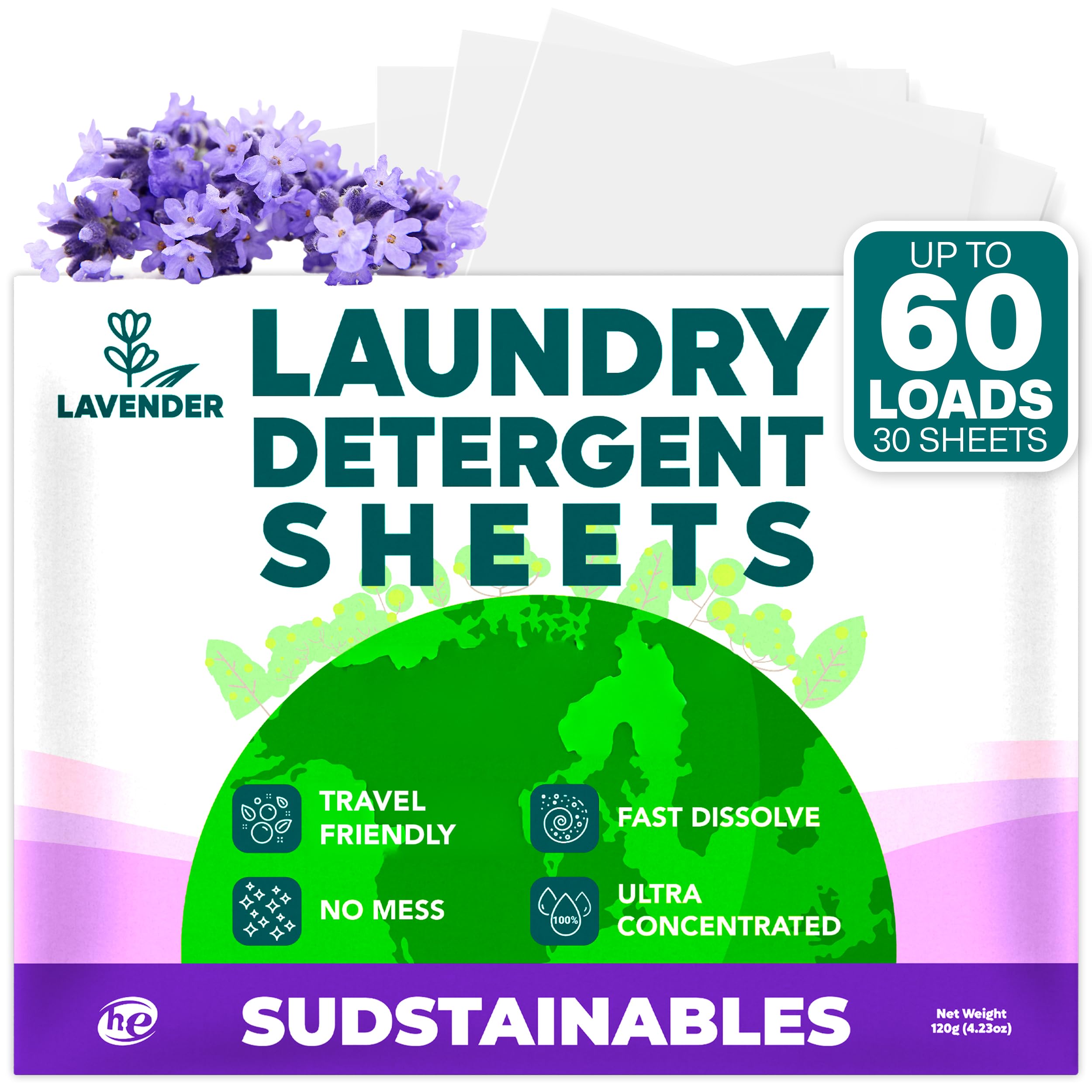 Sudstainables Laundry Detergent Sheets 200 Loads – Dissolvable Laundry Sheet for Washing Machines, Compact Alternative to Liquid & Powder Detergent, Travel-Friendly Soap | Fresh Linen