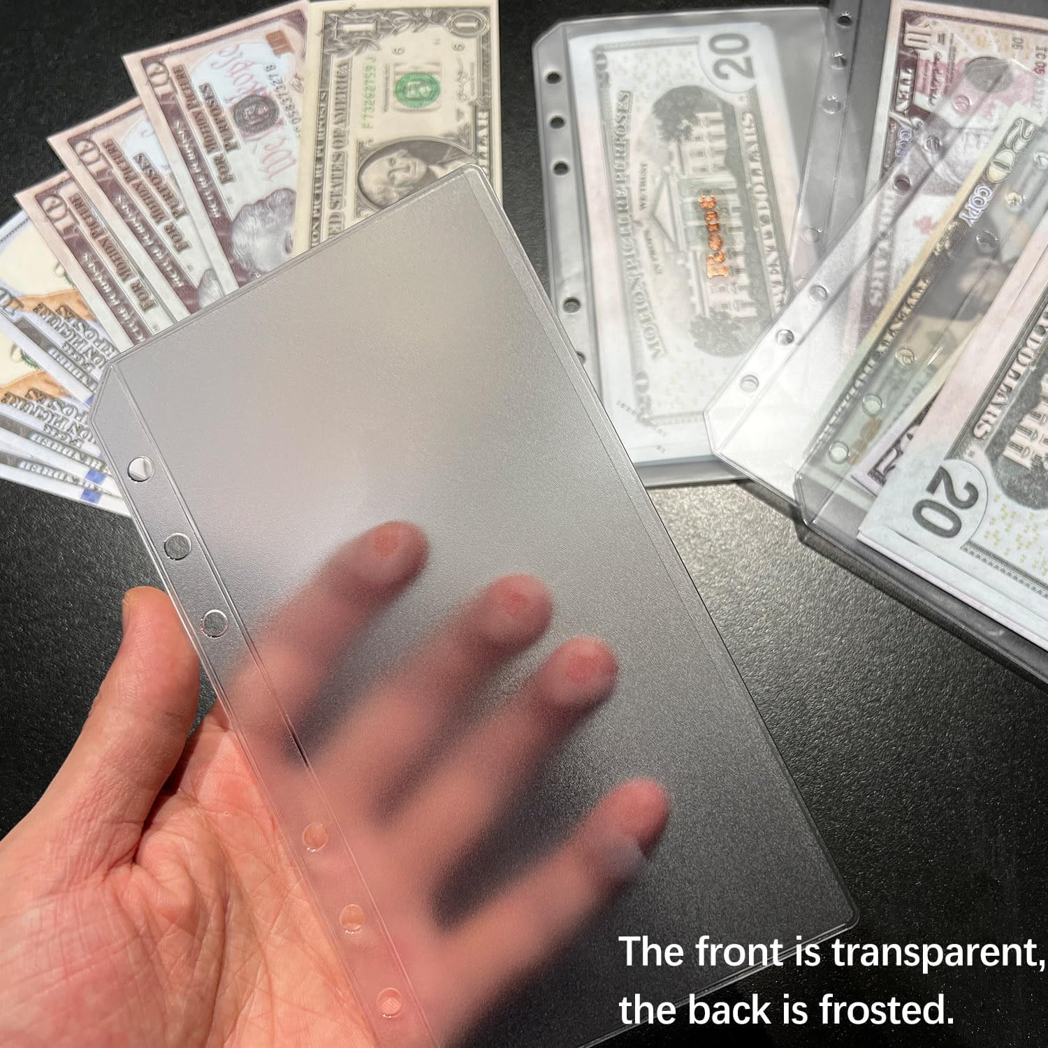 12PCS A6 Binder Pockets with No Zippers, Zipless Budget Envelopes for the Cash System, A6 Binder Pouch for 6 Ring Binder, Money Folder Organizer, Clear PVC Savings Challenges Envelopes, 12PCS.