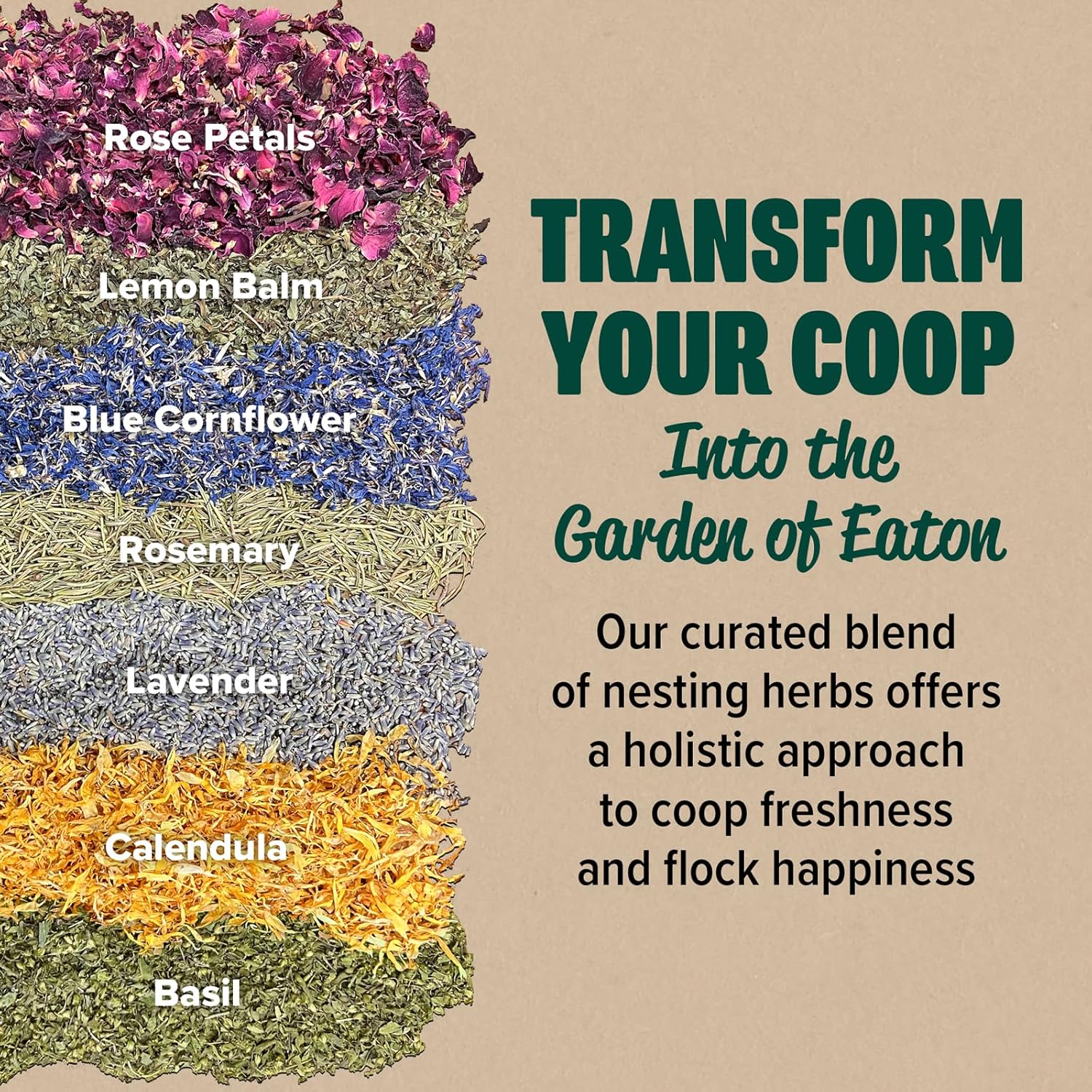 Eaton Pet and Pasture Premium Nesting Herbs, Aromatic Blend for Nesting Boxes & Chicken Coop, Natural Refresher & Pest Deterrent