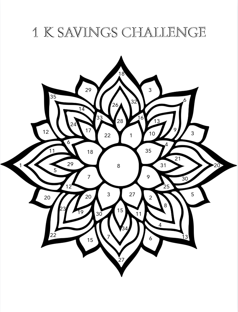 1K Savings Challenge Printed Copy